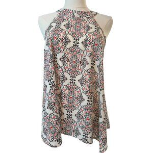 2/$30 Ravish Beyond Size M Halter Neck Top With Black & Red Vintage Design